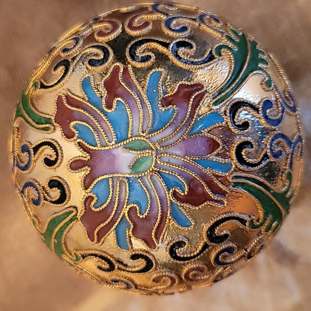 Vintage Lilian Vernon Cloisonne Paperweight - Picture 8 of 8